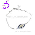 925 silver micro pave setting jewelry evil eye bracelet